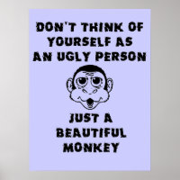 Schönes Monkey Funny Poster Spaß