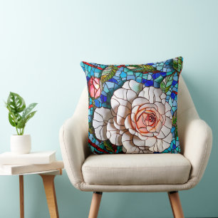 Schönes Mosaik-Blume-Muster Kissen