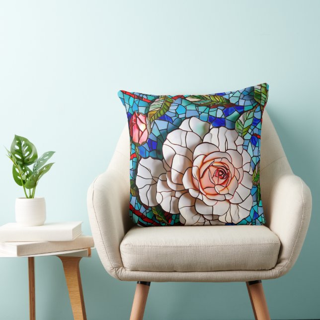 Schönes Mosaik-Blume-Muster Kissen (Stuhl )