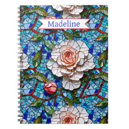 Schönes Mosaik-Blume Muster Personalisiert Notizblock