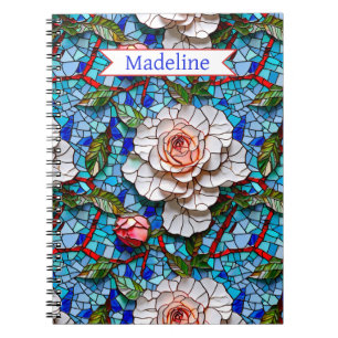 Schönes Mosaik-Blume Muster Personalisiert Notizblock