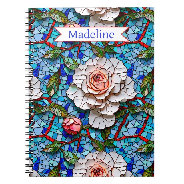 Schönes Mosaik-Blume Muster Personalisiert Notizblock (Vorderseite)