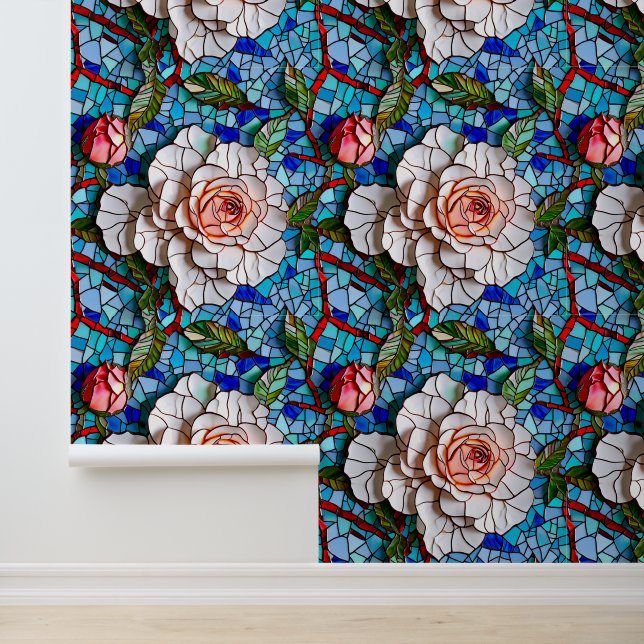 Schönes Mosaik-Blume-Muster Tapete (Anwendung)