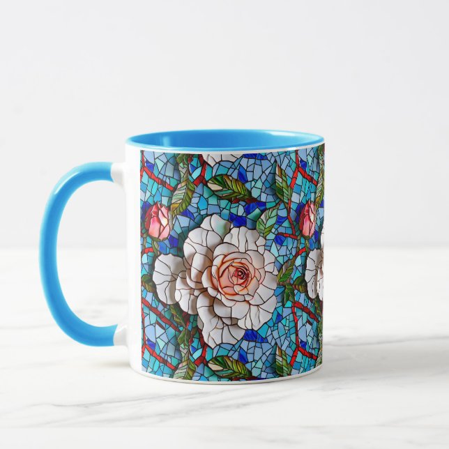 Schönes Mosaik-Blume-Muster Tasse (Links)