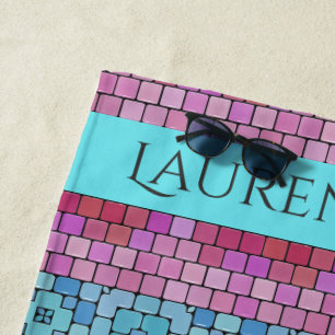 Schönes Mosaikfliesen-Look - Pink und Aqua nach Ma Strandtuch