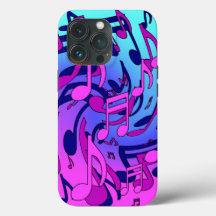 Schönes Musikmuster Pink Lila Aqua