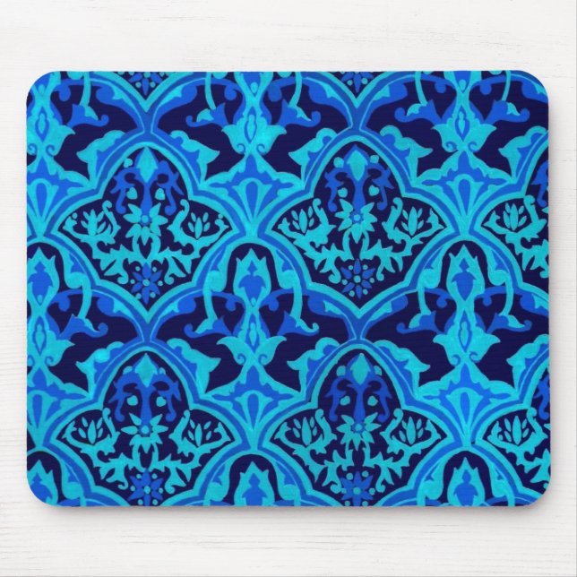SCHÖNES MUSTER - Blau & Schwarz Mousepad (Vorne)