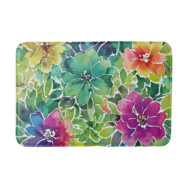 Schönes Muster für die Aquarellfarben-Blume Badematte (Vorderseite)