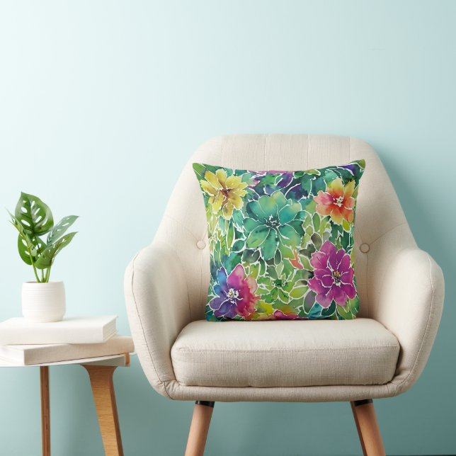 Schönes Muster für die Aquarellfarben-Blume Kissen (Stuhl )