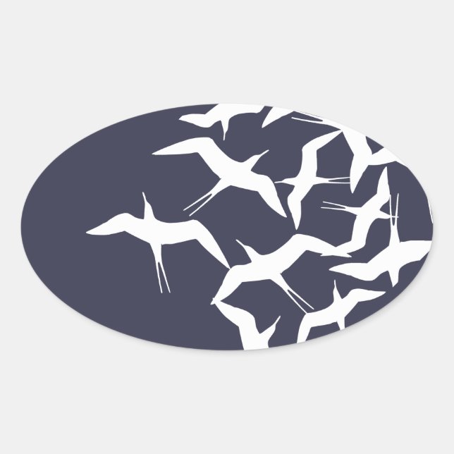 Schönes Muster für Vögel Ovaler Aufkleber (Vorderseite)
