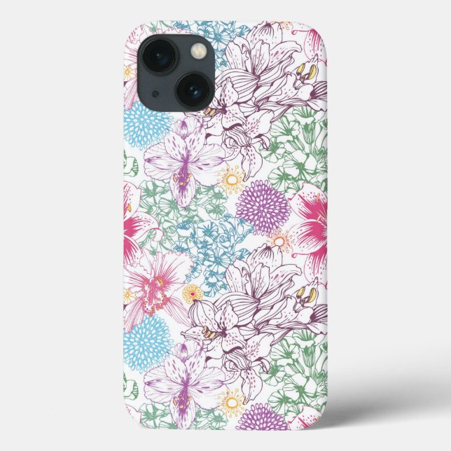 Schönes Muster mit bunten Blume Case-Mate iPhone Hülle (Rückseite)
