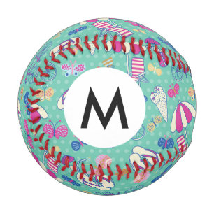 Schönes Muster mit Sommerelementen Baseball