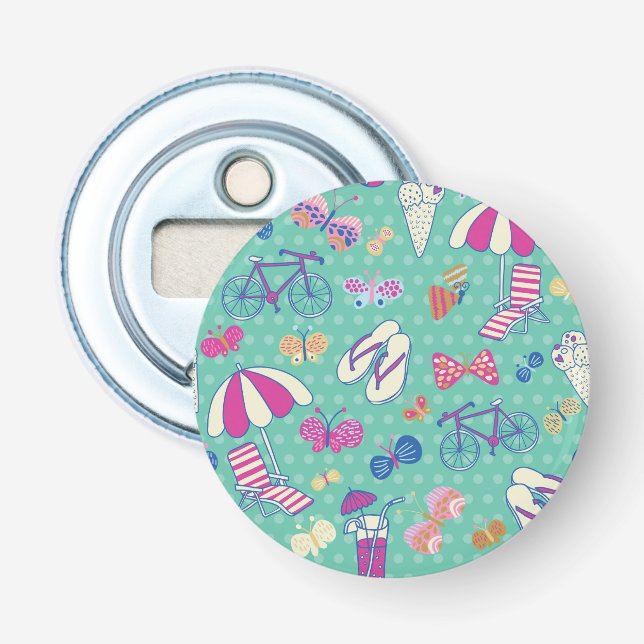 Schönes Muster mit Sommerelementen Flaschenöffner (Vorderseite)