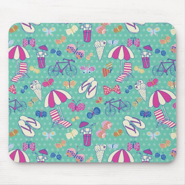 Schönes Muster mit Sommerelementen Mousepad (Vorne)