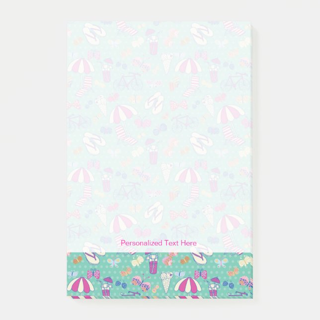 Schönes Muster mit Sommerelementen Post-it Klebezettel (Vorderseite)