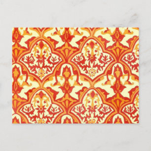 SCHÖNES MUSTER - ROT & ORANGE POSTKARTE