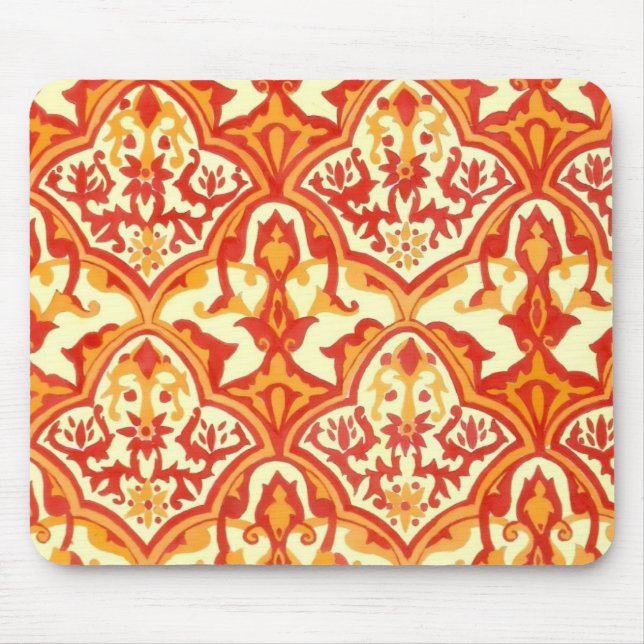 Schönes Muster rot & orange (TBA-Gewinner) Mousepad (Vorne)
