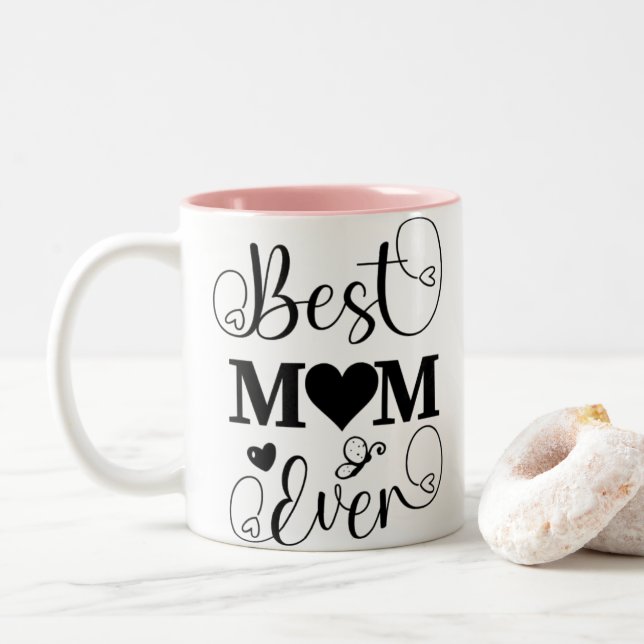 Schönes Muttertagsgeschenk Zweifarbige Tasse (Mit Donut)