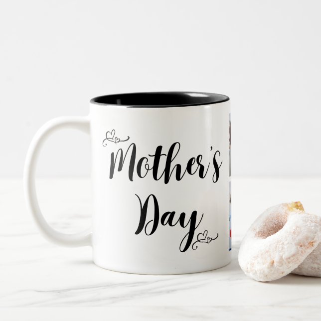Schönes Muttertagsgeschenk Zweifarbige Tasse (Mit Donut)