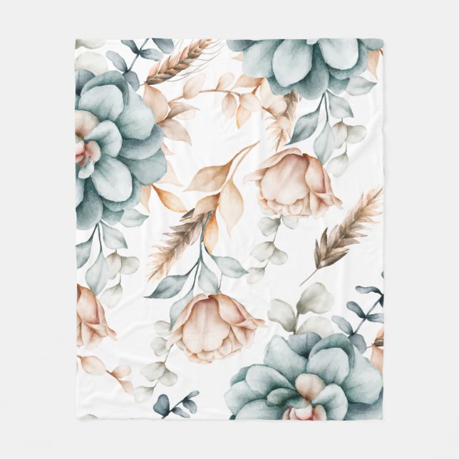 Schönes, nahtloses Blumenmuster mit Vintagem Fleecedecke (Vorderseite)