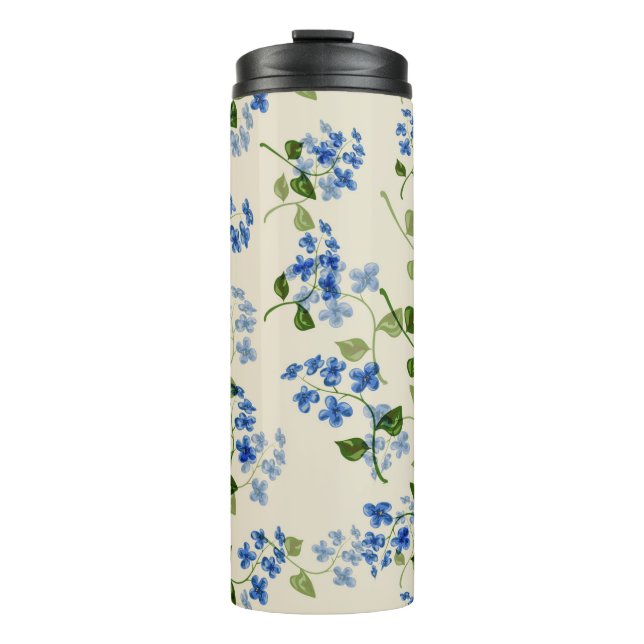 Schönes, nahtloses Blumenmuster Thermosbecher (Vorderseite)
