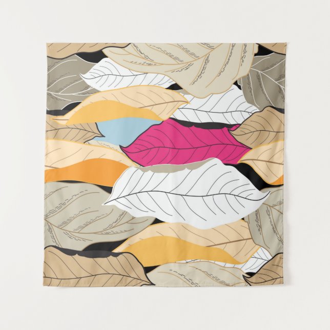 schönes nahtloses Herbstmuster mit farbigen verlie Wandteppich (Vorderseite)