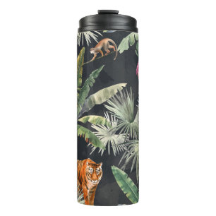 Schönes, nahtloses Muster mit Aquarell tropica Thermosbecher