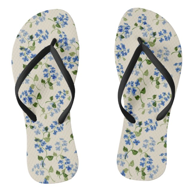 Schönes, nahtloses Muster vergiss-me-not bl Flip Flops (Fußbett)