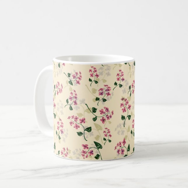 Schönes, nahtloses Muster vergiss-me-not pi Kaffeetasse (Vorderseite Links)