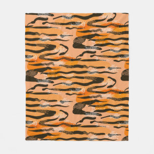 Schönes nahtloses Tigermuster, Pfirsichfarbe Fleecedecke