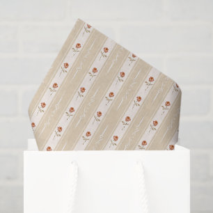 Schönes natürliches Beige-geblüht Muster-Dekodieru Seidenpapier