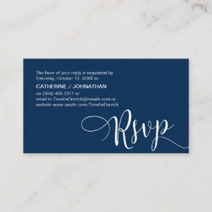 Schönes Navy Blue Script, UAWG response Begleitkarte