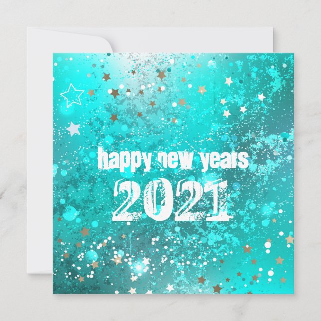 Schönes neues Jahr 2023 Türkis Feiertagskarte (Vorderseite)