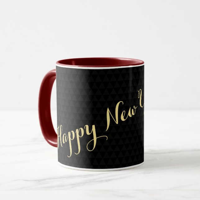 Schönes neues Jahr 2026 Schwarzer Gold Eleganter T Tasse (Vorderseite Links)