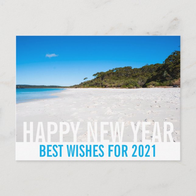 Schönes Neues Jahr Australien Beach Landschaftspar Postkarte (Vorderseite)