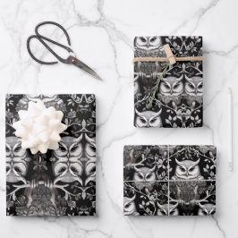 Schönes Niedliches Minimalistisches Owl Geschenkpapier Set