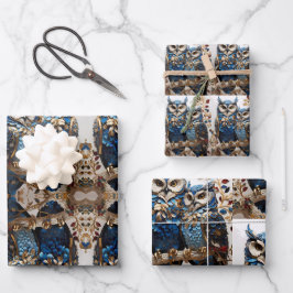 Schönes Niedliches Minimalistisches Owl Geschenkpapier Set