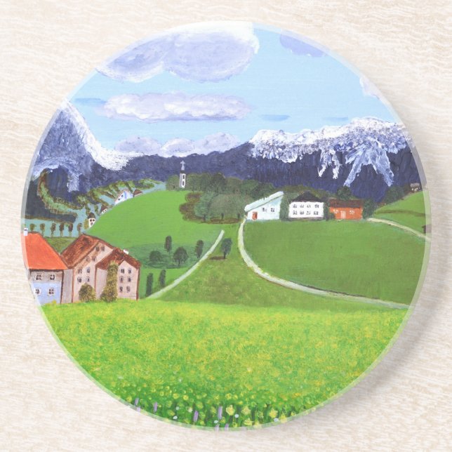 Schönes Norwegen Sandstein Untersetzer (Vorne)