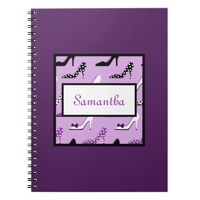 Schönes Notebook mit Lila Heelsen Notizblock (Vorderseite)
