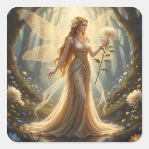 Schönes November Topaz Fairy Quadratischer Aufkleber