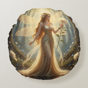 Schönes November Topaz Fairy Rundes Kissen