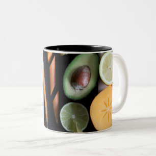 Schönes Obst und Gemüse Zweifarbige Tasse