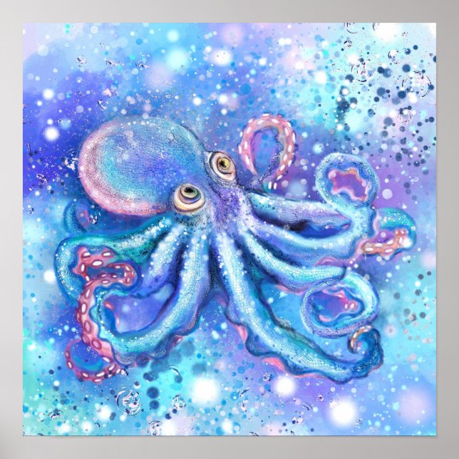 Schönes Octopus-Poster - Malerei Poster (Vorne)