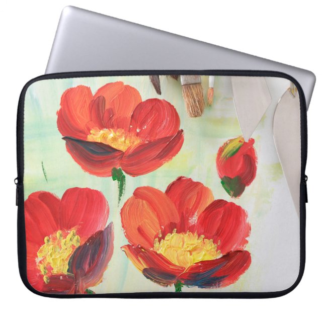 Schönes Ölgemälde mit Künstlerausstattung Laptopschutzhülle (Vorderseite)