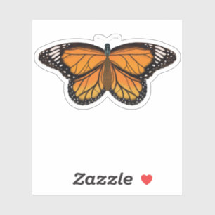 Schönes Orange Butterfly Zeichnend Gemälde Aufkleber