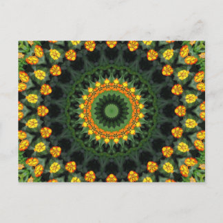 Schönes Orange und Gelbes Lantana Kaleidoskop 1 Postkarte