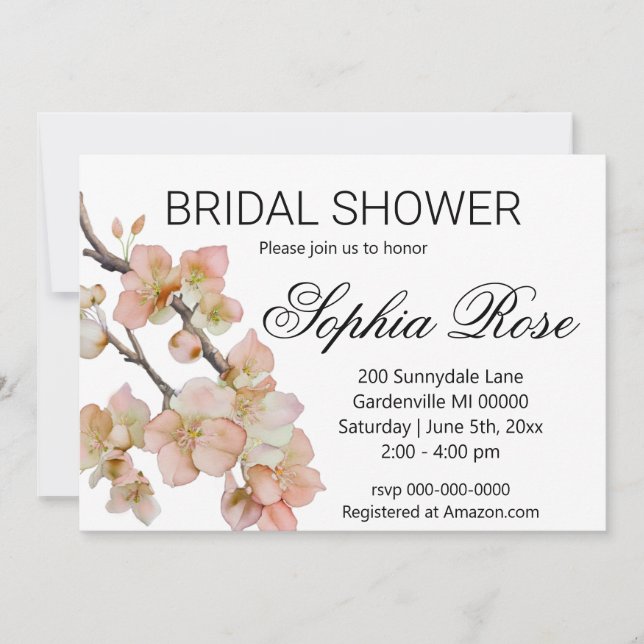 Schönes orangefarbenes Brautparty Einladung (Vorderseite)