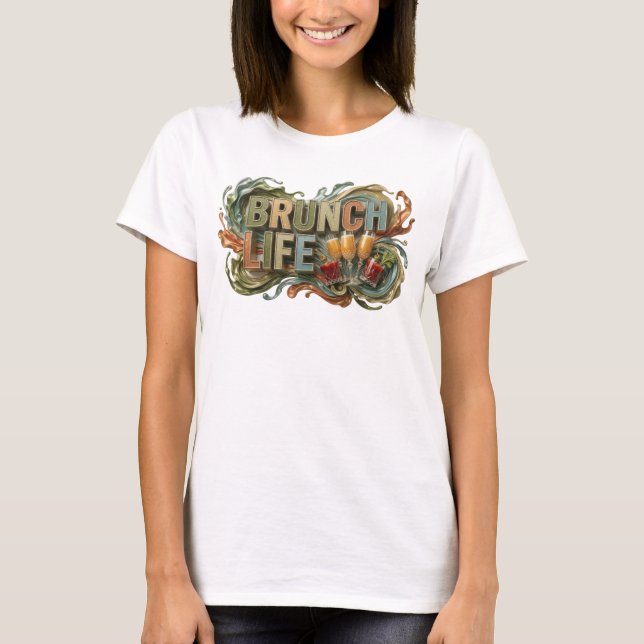 Schönes oranges BRUNCH LIFE Tee (Vorderseite)