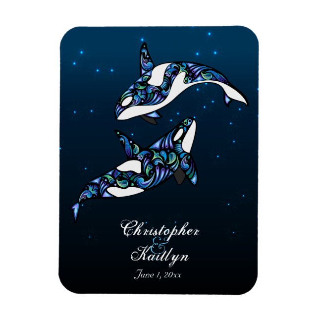 Schönes Orca Whales Wedding Magnet (Vertikal)