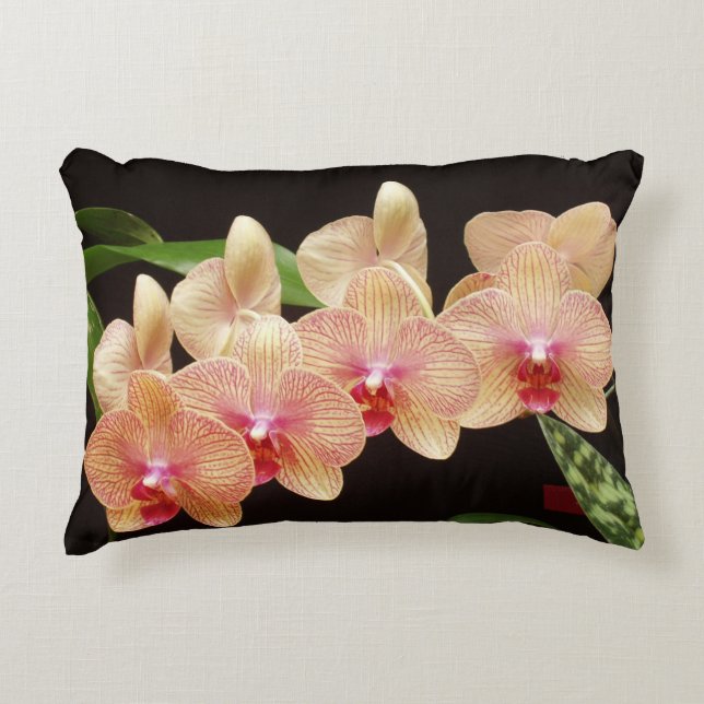Schönes Orchid-Kissen Dekokissen (Vorderseite)